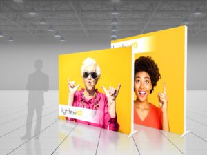 Square LightenUp lightboxes for tradeshows.