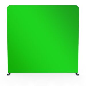 Wave Tube Modular display D1 Green Screen Kit with single-sided graphics. This product includes: -Dye-sublimation pillowcase green screen graphic -Aircraft-grade tubular frame with feet -Carrying bag