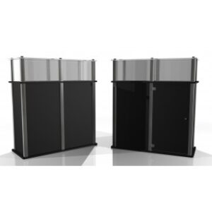 On the tradeshow floor, every detail matters — and your trade show presence should reflect the precision and professionalism behind your work. Our Executive II Locking Counter with Display Case is more than a piece of furniture — it’s an extension of your brand's trustworthiness and attention to detail. Crafted for high-stakes environments, this counter provides a secure, elegant platform for your most important product samples and sensitive materials. The built-in locking mechanism ensures peace of mind, while the integrated clear display case puts your innovation front and center — right where it belongs. Exhibitline locking counter with display case